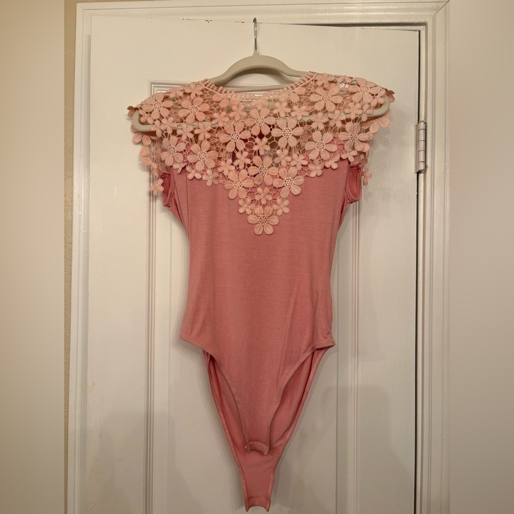 Floral Lace Pink Bodysuit